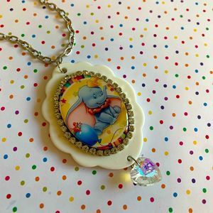 Dumbo necklace kawaii cute festival costume statement pendant
